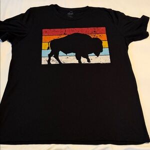 Men’s Texas True Threads Black Graphic T-Shirt with Buffalo Design